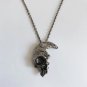 Broken Damaged Half Face Skull Pendant Necklace Men's