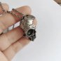 Broken Damaged Half Face Skull Pendant Necklace Men's