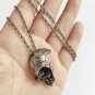 Broken Damaged Half Face Skull Pendant Necklace Men's