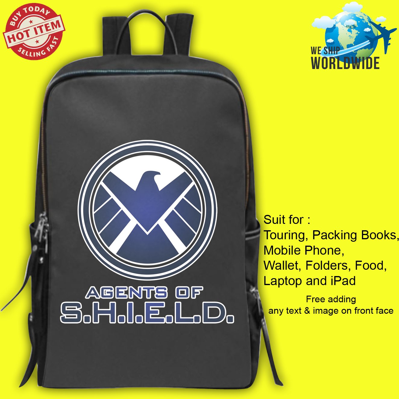 4 AGENT OF S.H.I.E.L.D Backpack Bags