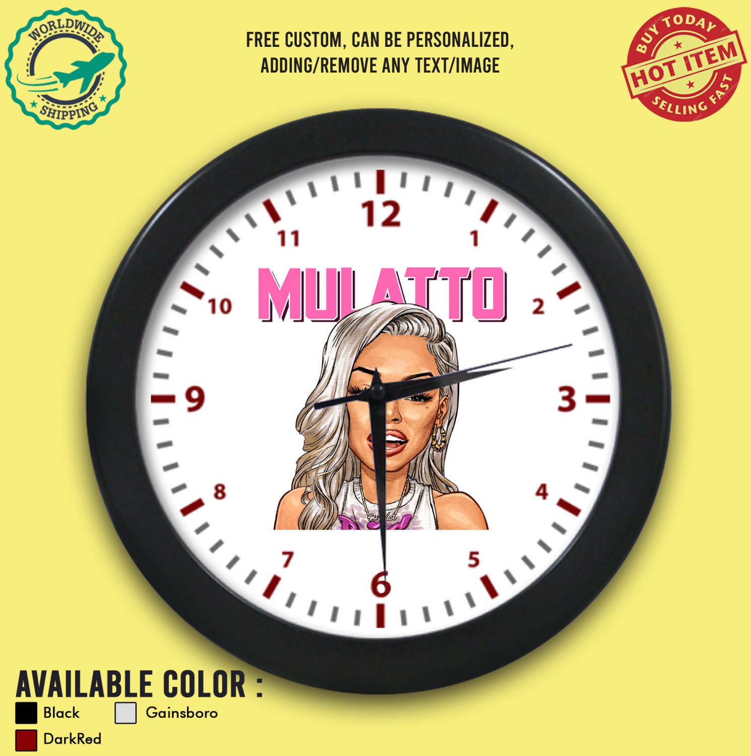 4  MULATTO Wall Clocks