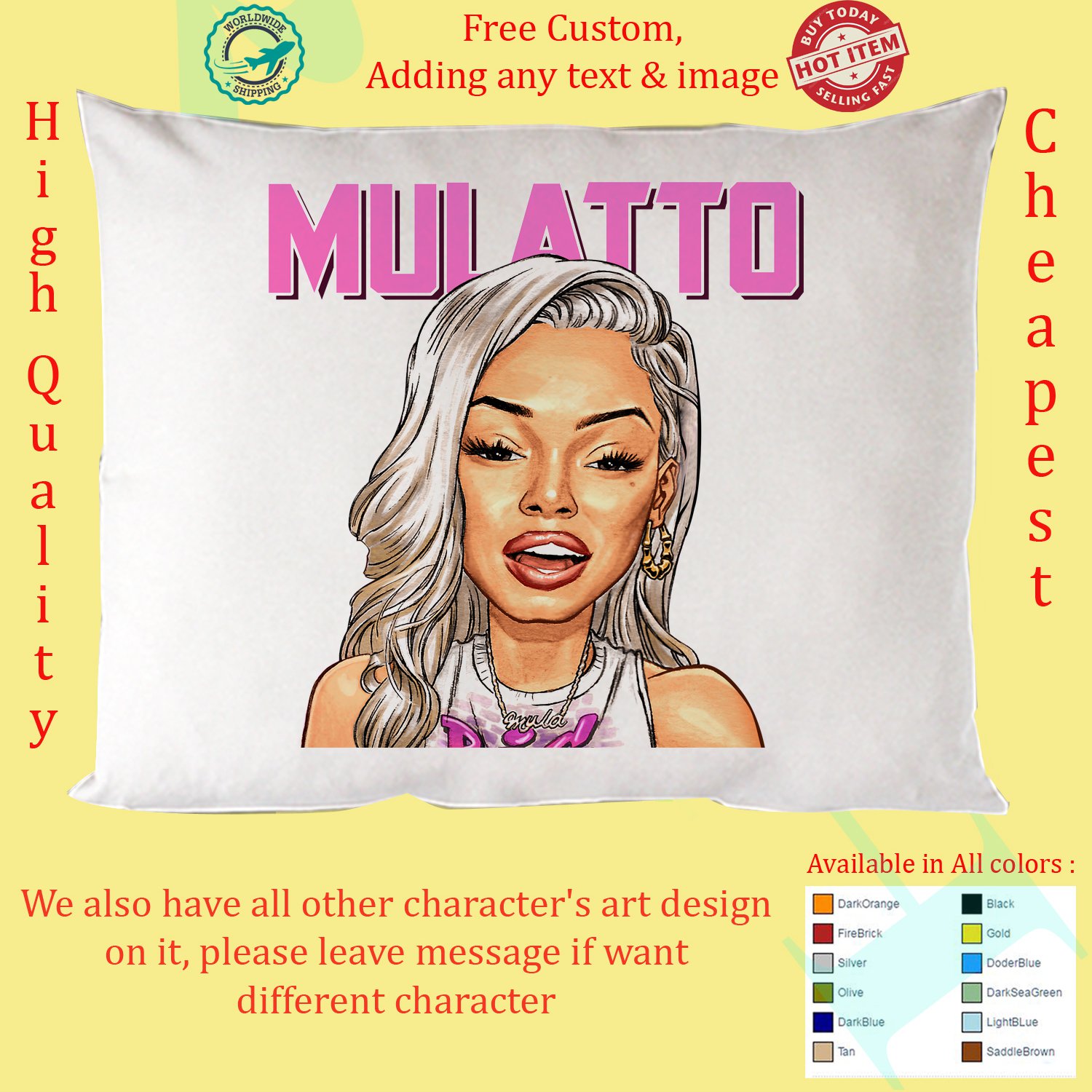 4  MULATTO Pillow Cases