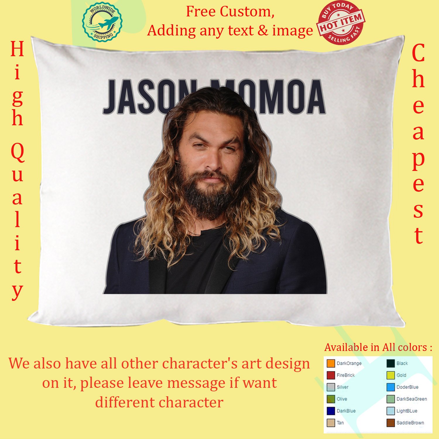 1 JASON MOMOA Pillow Cases