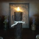 Blackened Beeswax Flicker Timer Pillar  Candles