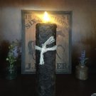 Blackened Beeswax  Flameless Pillar Timer Candle
