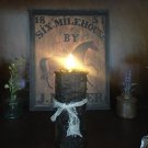 Blackened Beeswax Flameless Timer Pillar Candle