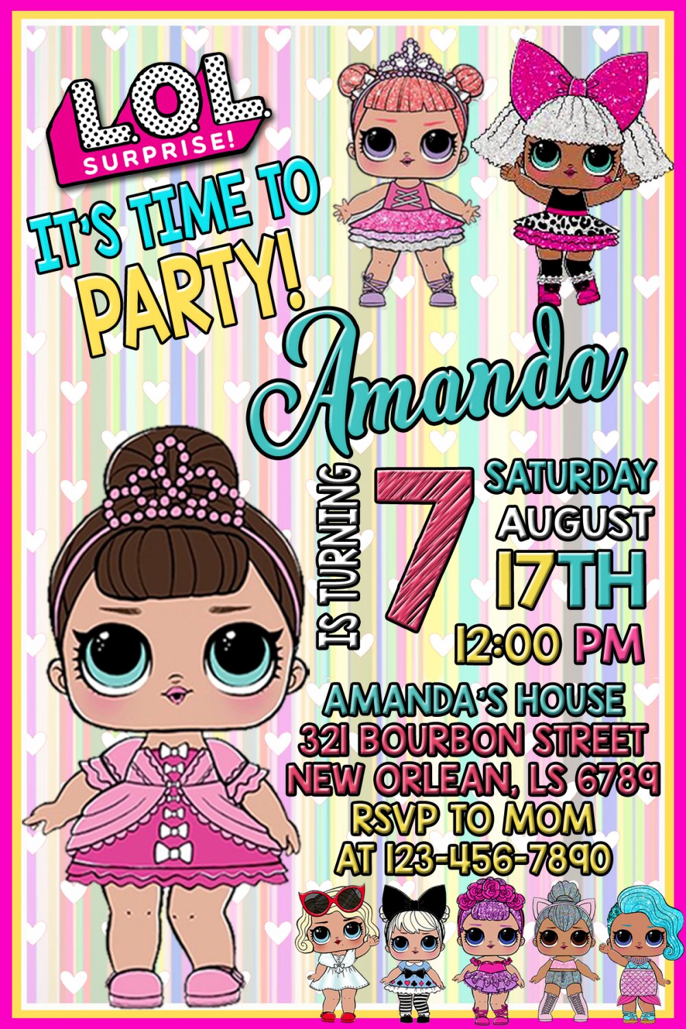 LOL DOLL DIGITAL BIRTHDAY INVITATION
