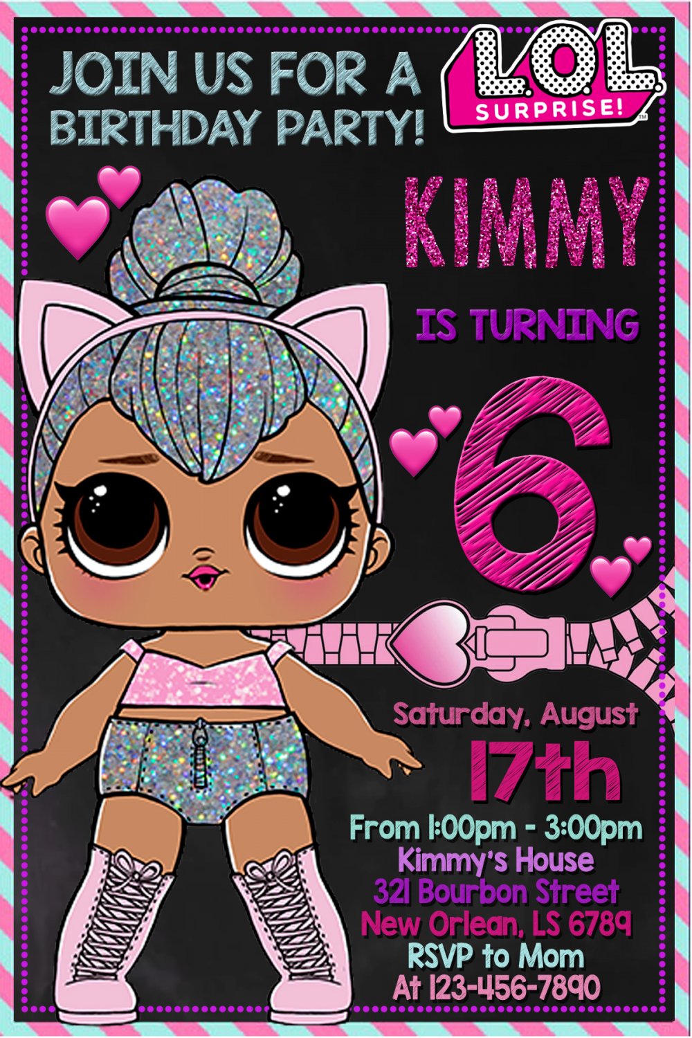 LOL DOLL DIGITAL BIRTHDAY INVITATION