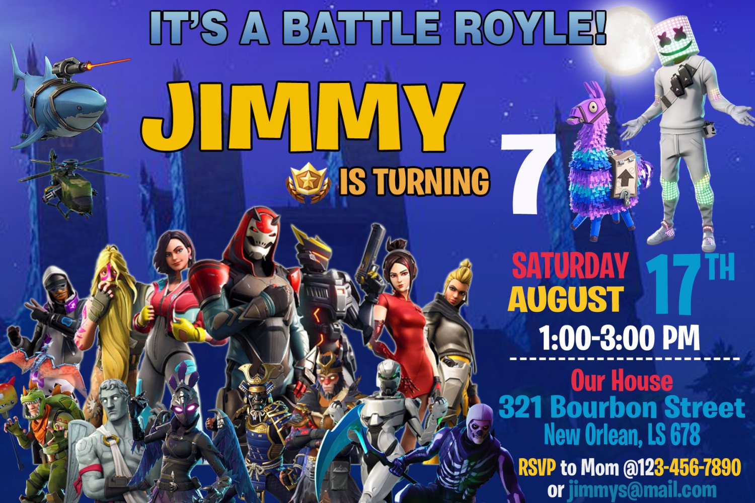 FORTNITE DIGITAL BIRTHDAY INVITATION