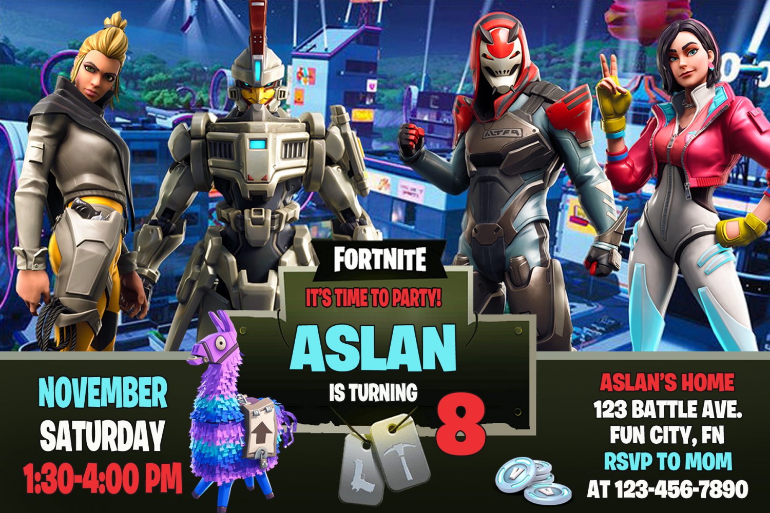 FORTNITE DIGITAL BIRTHDAY INVITATION