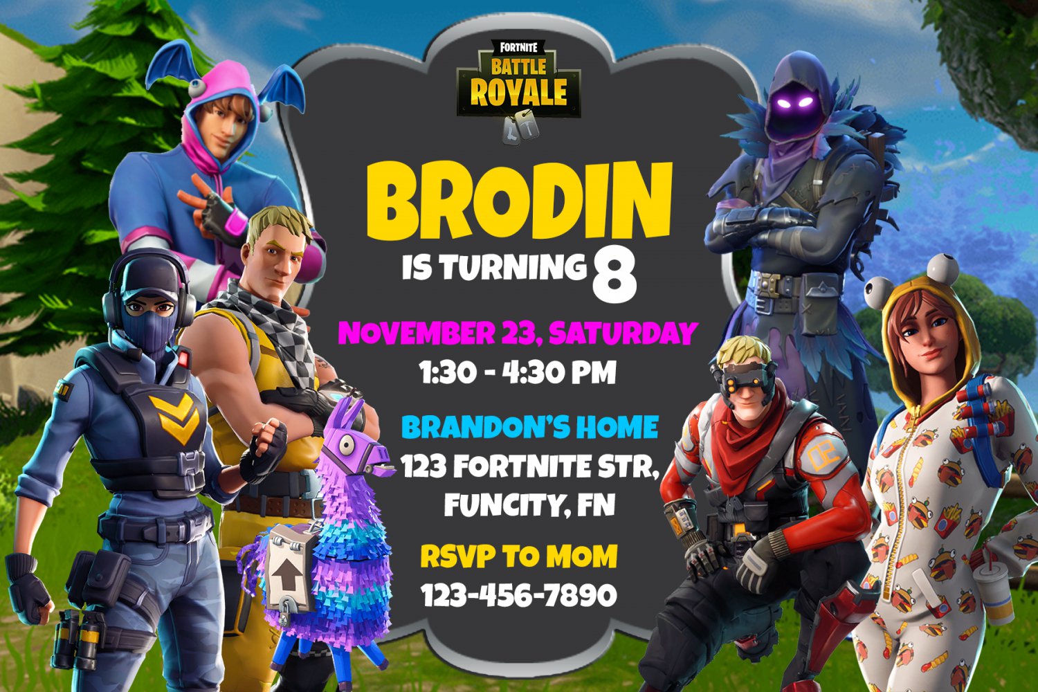 FORTNITE DIGITAL BIRTHDAY INVITATION