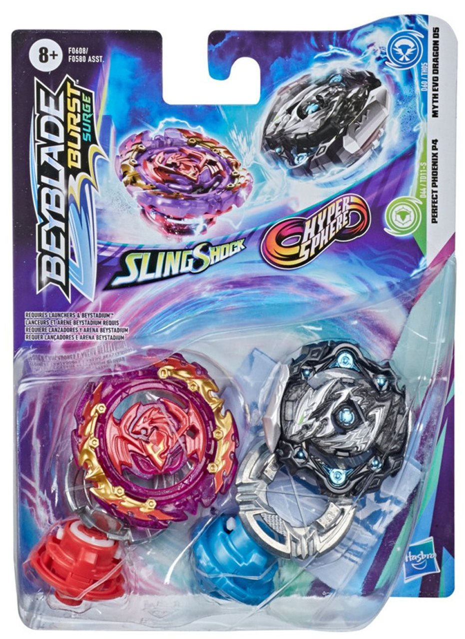 HASBRO Perfect Phoenix P4 & Myth Evo Dragon D5 Burst Surge Hypersphere SlingShock
