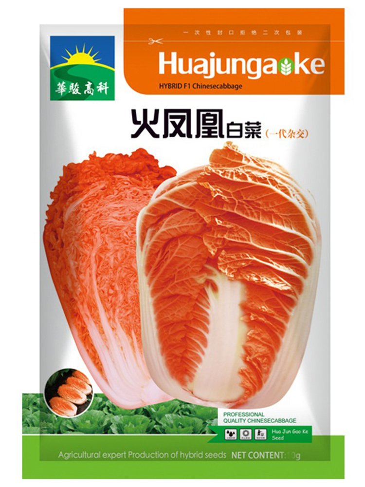 JMS 'Fire Phoenix' Hybrid Chinese Cabbage Seeds, Orange-Red Heart Autumn Vegetable, Premium Fall Har