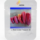 JMS Heirloom Lipstick Long Red Sweet Pepper Organic Seeds, Professional Pack, 50 Seeds / Pack, Tasty