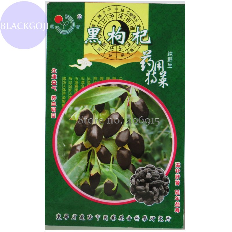 JMS Lycium Ruthenicum 100% Genuine Black Goji Wolfberry With Black Skin, Original Pack, 30 Seeds, Ch
