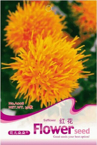 JMS 1 Original Pack, 40 Seeds / Pack, Safflower Carthamus Chinese Herbs Red Flower Seeds #A008