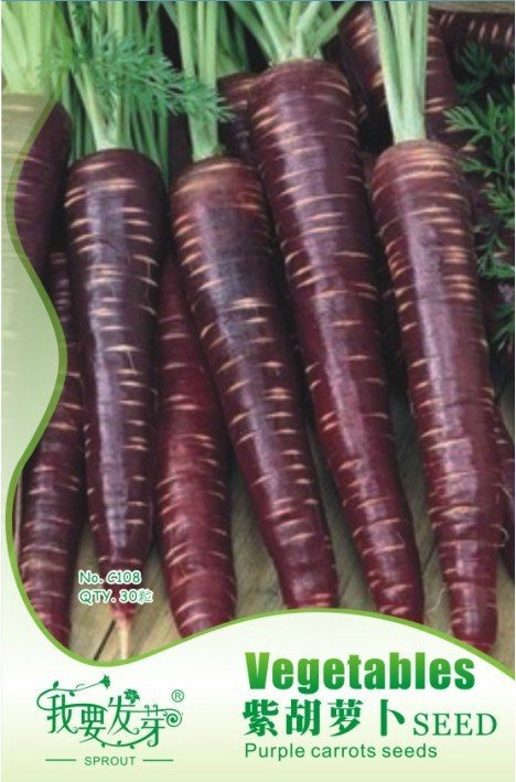 JMS 1 Original Pack, 30 Seeds / Pack, Afghan Purple (Black) Carrot Superfood Amazing Colorful High Y