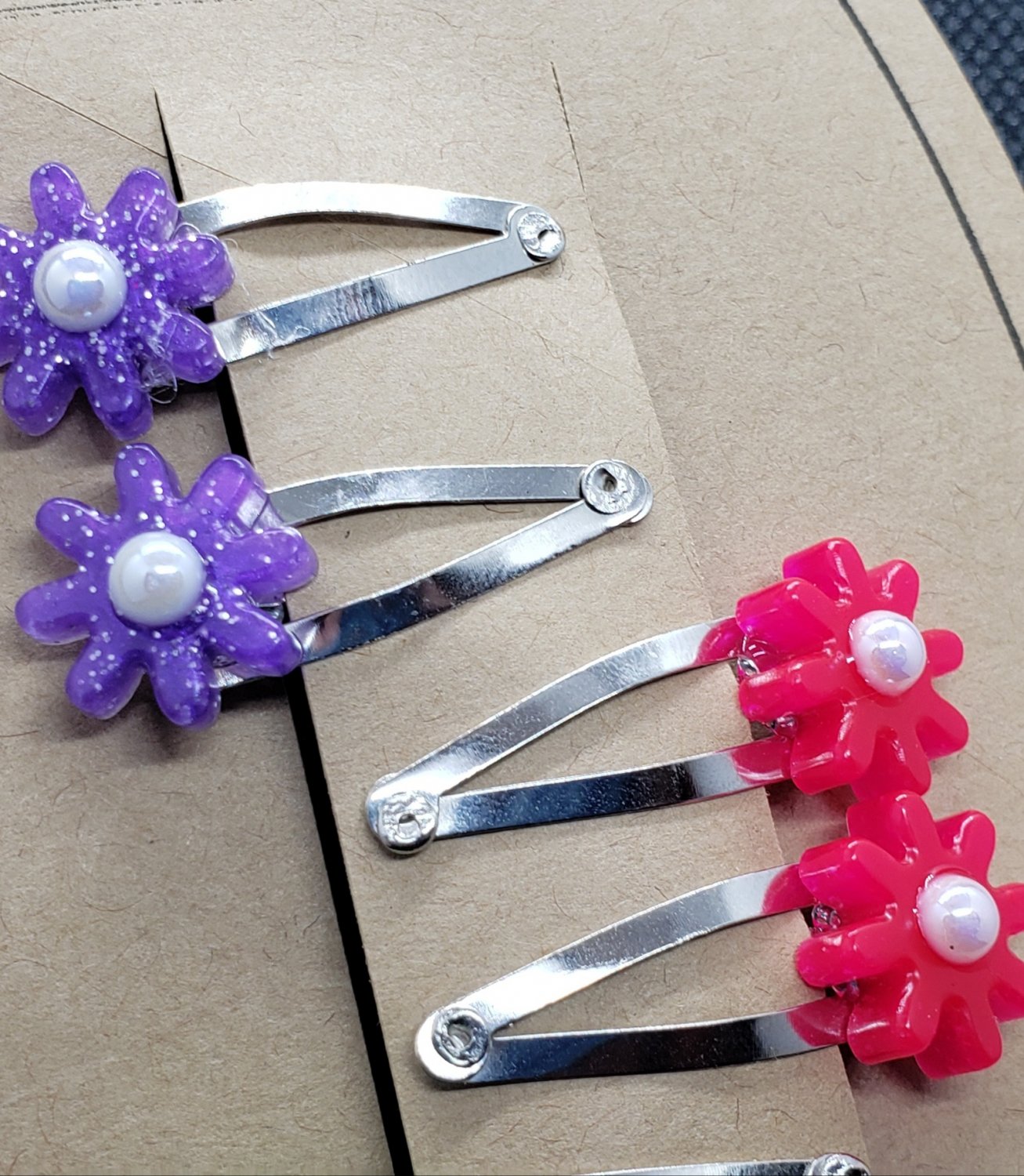 Handmade small resin flower hair clips set