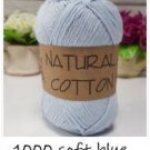 Diva 100% recycled soft Turkish cotton yarn DK, 1000 Soft Blue