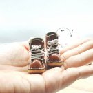 Handmade caramel brown leather boots for Blythe, Ruruko, Licca doll with box & shopping bag