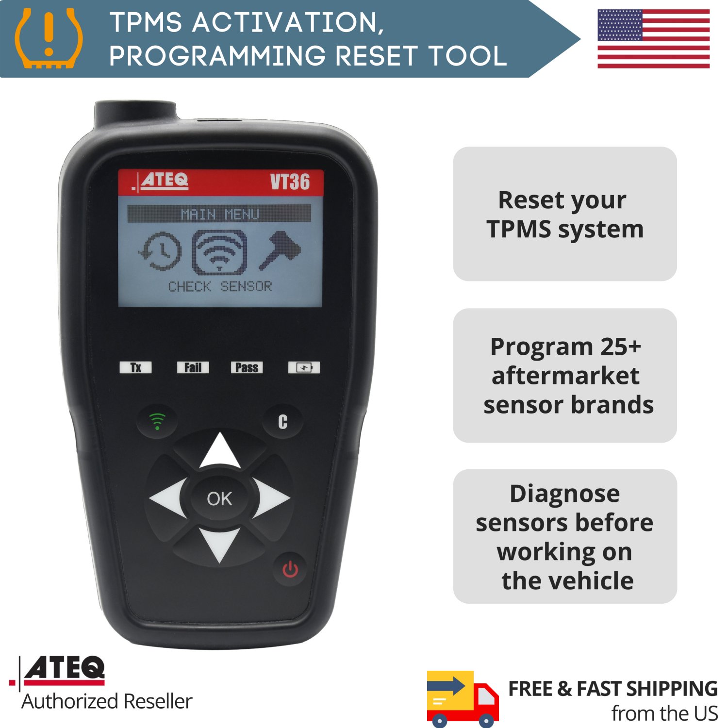 ATEQ VT36 TPMS Activation, Programming and Reset Tool