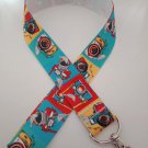 Camera and bird print lanyard / ID holder / badge holder