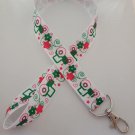 Green and pink tractor print lanyard / ID holder / badge holder Green and pink tractor print lanyard / ID holder / badge holder