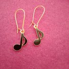 Gold and black music note earrings Gold and black music note earrings