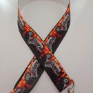 Black and orange motorcycle print lanyard / ID holder / badge holder Black and orange motorcycle print lanyard / ID holder / badge holder