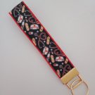 Black and red nurse / doctor medical key fob wristlet