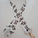 Black and white bike riding / bicycle lanyard / ID holder / badge holder Black and white bike riding / bicycle lanyard / ID holder / badge holder