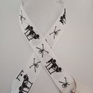 Black and white golf print lanyard/ ID holder / badge holder