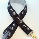 Black and white horse and carriage lanyard / ID holder / badge holder