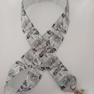 Black and white newspaper print lanyard / ID holder / badge holder Black and white newspaper print lanyard / ID holder / badge holder