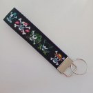 Black skull / pirate key fob wristlet