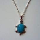 Silver blue turquoise turtle charm necklace Silver blue turquoise turtle charm necklace