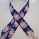Blue and pink elephant lanyard / ID holder / badge holder