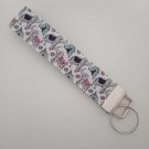 Blue and grey elephant print key fob wristlet Blue and grey elephant print key fob wristlet