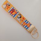 Blue and yellow dog print key fob wristlet Blue and yellow dog print key fob wristlet