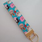 Blue animal print key fob wristlet Blue animal print key fob wristlet