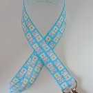 Blue bunny rabbit / Easter lanyard / ID holder / badge holder