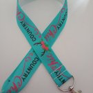 Blue country chic lanyard / ID holder / badge holder