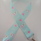 Blue Easter bunny with heart lanyard / ID holder / badge holder Blue Easter bunny with heart lanyard / ID holder / badge holder