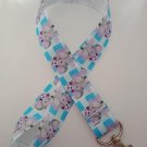 Blue elephant lanyard / ID holder / badge holder