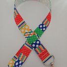 Blue green yellow and red pattern lanyard / ID holder / badge holder