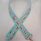 Blue kitten / cat print lanyard / ID holder / badge holder