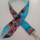 Blue ocean turtle print lanyard / ID holder / badge holder