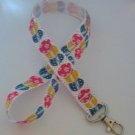 Blue pink and yellow Easter egg lanyard / ID holder / badge holder