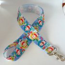 Blue Santa Claus Christmas lanyard / ID holder / badge holder