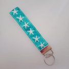 Blue starfish print key fob wristlet Blue starfish print key fob wristlet